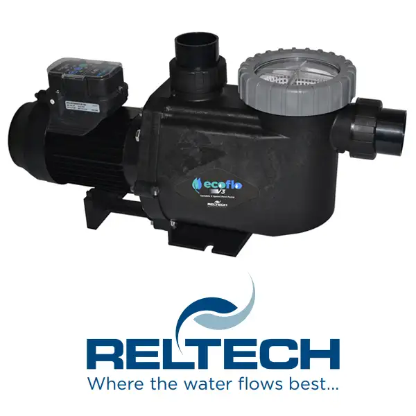 Reltech Ecoflo v5Pro+PLUS 1.75hp Variable Speed Pool Pump 90,000L Introducing the Reltech Ecoflo v5ProPLUS 1.75hp Variable Speed Pool Pump designed for pools up to approx. 90 000 Litres and proudly Australian made by Reltech. This advanced pump utilises a fully variable three speed motor that delivers efficient performance and whisper quiet operation while ensuring optimal water circulation. The PLUS model is enhanced with an integrated LED Display Screen and Communication Port that enable seamless connection with various automation systems for remote monitoring and control. Ideal for larger residential pools and light commercial installations this pump not only reduces running costs but also provides real time operating information and alerts. As part of the Ecoflo series it complements other models while offering advanced automation connectivity for modern pool management.