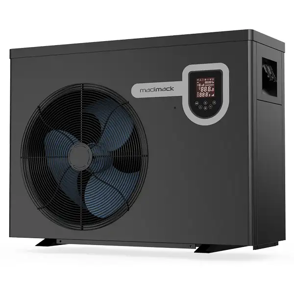 Madimack InverECO Plus 20kW Pool Heat Pump Heater The Madimack InverECO Plus 20kW Pool Heat Pump Heater. This energy smart unit features a full stepless DC compressor delivering consistent warmth from 0 °C to 43 °C. Low energy and night modes maximise efficiency during cooler periods while built in WiFi lets you adjust settings remotely from your smartphone. The anti corrosion ABS casing stands up to harsh poolside conditions and the intuitive control panel makes operation effortless. Whisper quiet performance ensures extra months of swimming in spring autumn and winter. Ideal for larger residential pools this model blends advanced technology with sustainable energy savings.