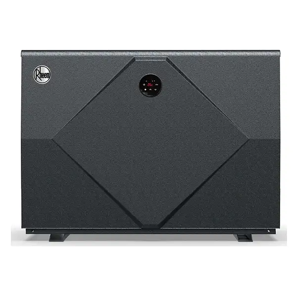 Rheem RPH009-1A 9kW Pool Heat Pump Heater - PureSwim Heat your pool or spa efficiently year-round with the Rheem RPH009-1A Compact Series Pool Heat Pump, supplied by PureSwim. Designed for residential pools where space is limited, this compact unit delivers up to 8.6kW of heating capacity while operating quietly and efficiently.
Powered by advanced DC inverter technology and a twin rotary compressor, the RPH009-1A automatically adjusts output to match demand, helping reduce running costs compared to traditional pool heating systems. A clear LCD touchscreen, built-in Wi-Fi connectivity for remote monitoring and control, and compatibility with pool automation systems make temperature management simple and convenient. Built for Australian conditions and backed by strong warranty coverage, this heat pump is a reliable long-term pool heating solution.